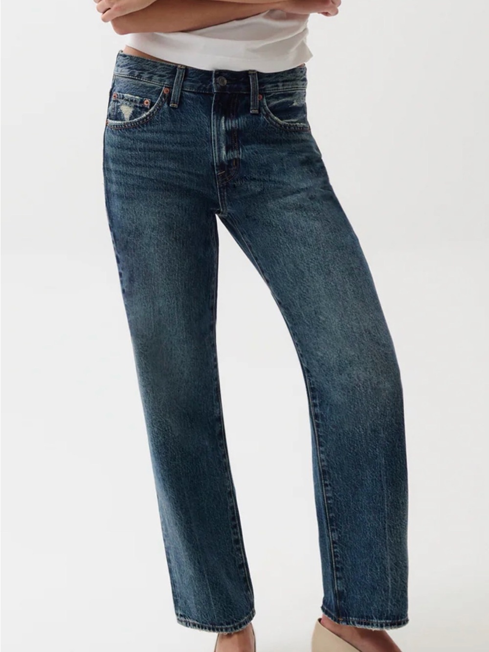 Pistola Lexi Midrise Bowed Straight Leg Jean in Artisan 26